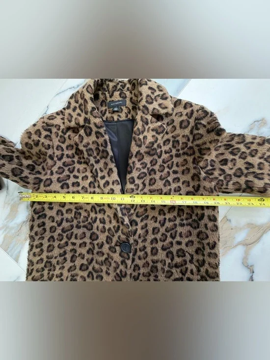 Halogen Leopard Print Faux Fur Coat, Chic, Statement Women’s Size Xs - Picture 4 of 6